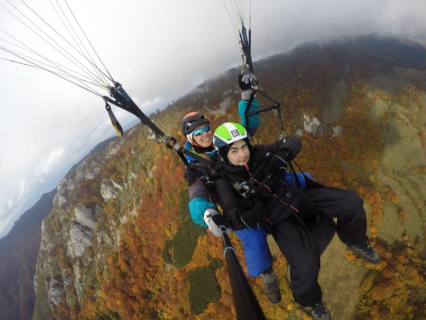 Brasov (:) Tandem Paragliding Experience - The Takeoff: A Few Steps Into the Air
