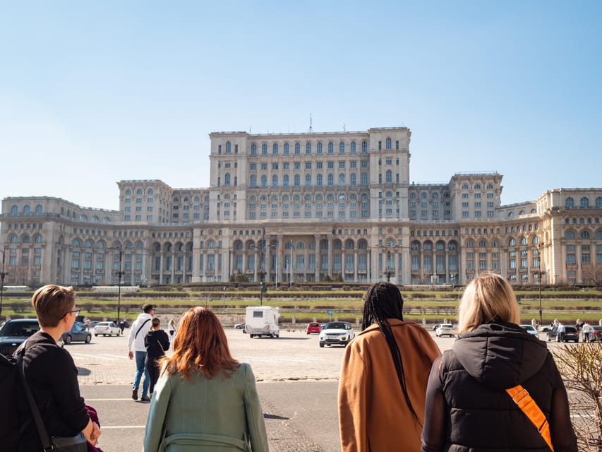 Bucharest: Small Group History, Art & Secrets Tour - CEC Palace, museum frontage, and Manuc’s Inn