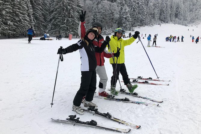 Ski / Snowboard Lessons on the Slopes of Poiana Brasov - The Belvedere view and the White Tower